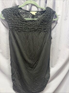 H&M Black Crochet Yoke Sleeveless Camisole